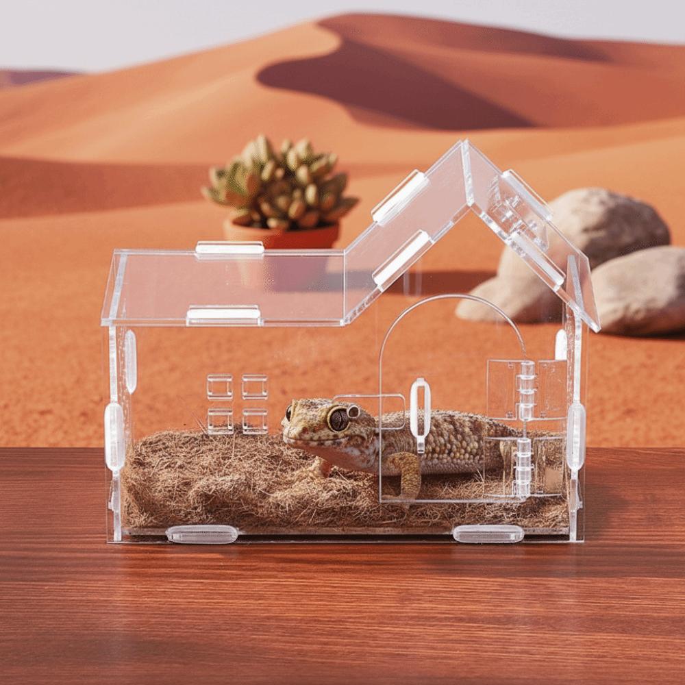 Acrylic Reptile Feeding Box Magnetic Reptile Habitat Box Pet Breeding Container  Breeding