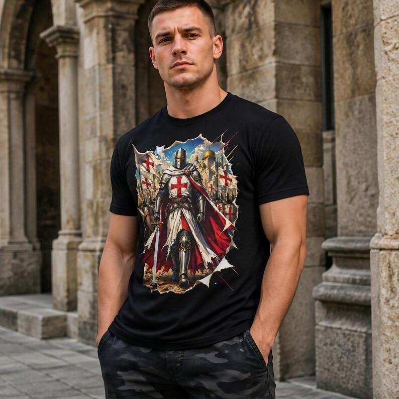 Templar Knight T-Shirt Crusader Shirt, Knights Templar Tee, Medieval Warrior S