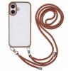 For iPhone 16 Plus Case TPU+PC Crystal Clear Back Cover with Lanyard