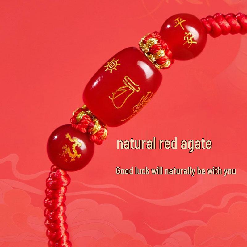 2026 Year of the Horse Zodiac Red Rope Bracelet - Women's/Men's Tai Sui Protective Charm for Horse, Rat, Ox, Rabbit Signs