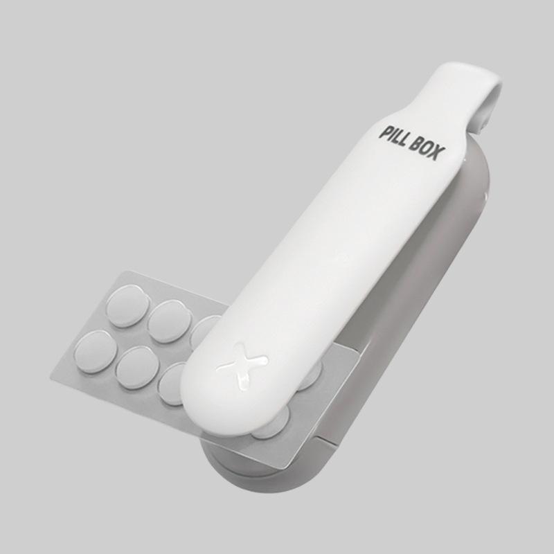 2 in 1 Portable Pill Taker Remover with Medicine Box Household Gadgets, Tablets, Pills Assistance Tool New Design Pill Dispenser