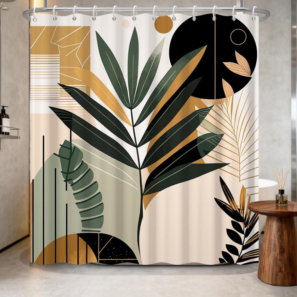 Waterproof Fabric Shower Curtain-Cute Black Cat Animal Print Bathroom Curtain for Kids, Funny Bath Curtain with Hooks Bathroom