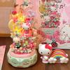 Sanrio Building Blocks Little Twin Star Music Box Assembly Hello Kitty Rose Garden Model Bricks Toy For Kids Christmas Gift