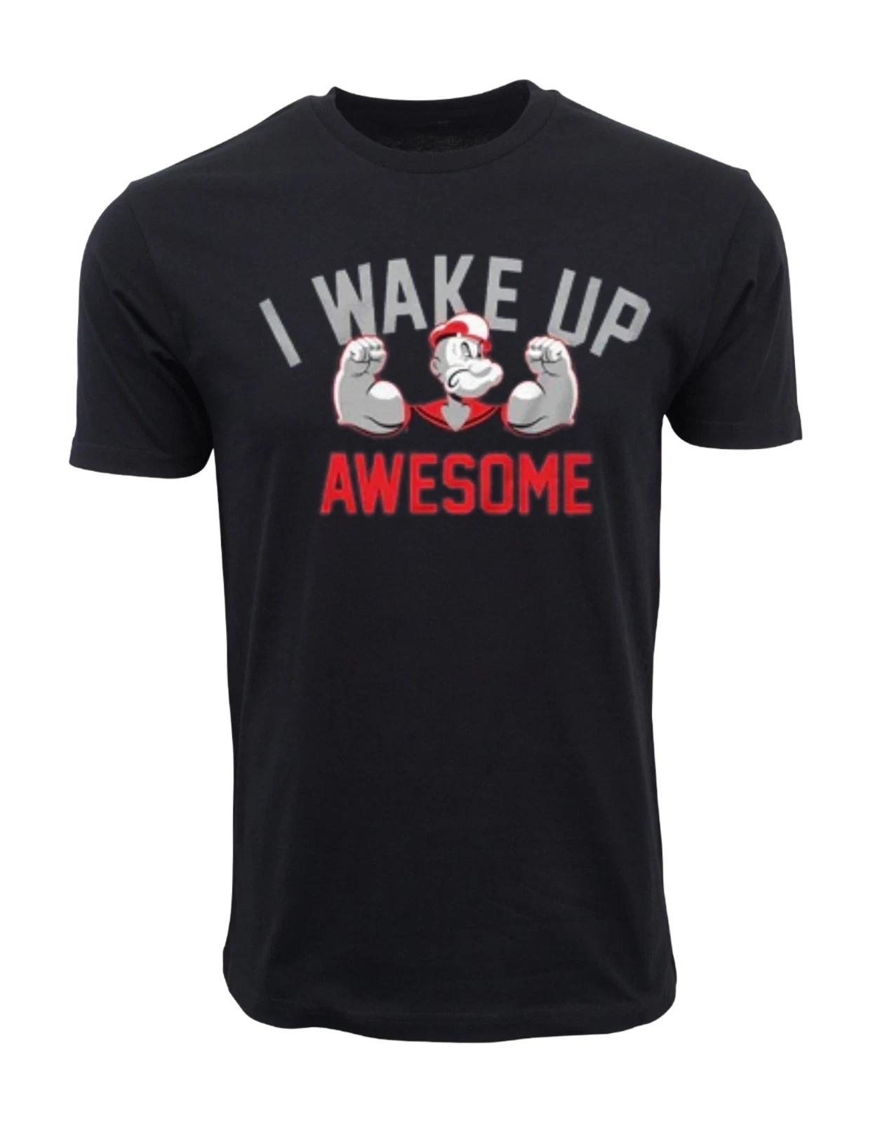 Unisex Adult Casual Graphic POPEYE I WAKE UP AWESOME T SHIRT T-Shirt XXL