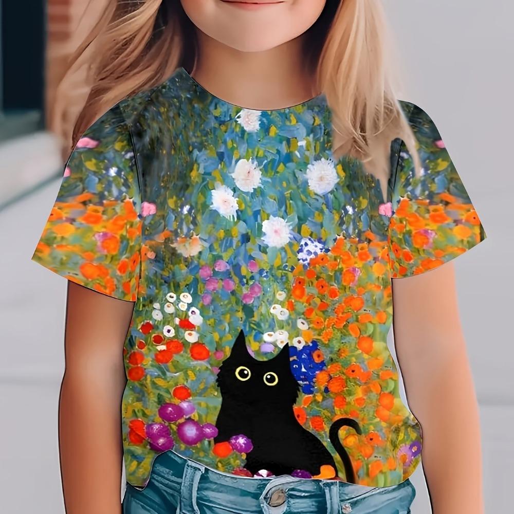 Children's Clothing Girl T-Shirt Short Sleeve 3D Cute Animals Print Kids Summer Clothes Casual Outdoor Graphic Boys Tshirt Tops