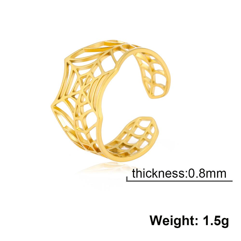 My Shape Punk Spider Ring Stainless Steel Adjustable Open Finger Rings Animal Fashion Jewelry Women Men Boys Teen Halloween Gift
