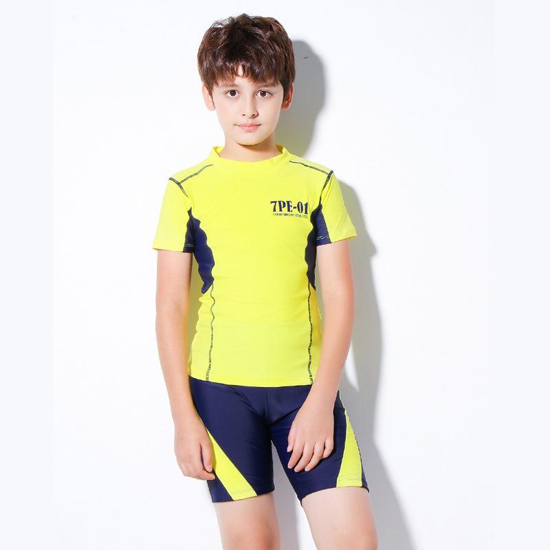 

2020 Раздельный купальник для мальчиков больших размеров: Популярный европейский и американский дизайн, цельный 2XL жёлтый