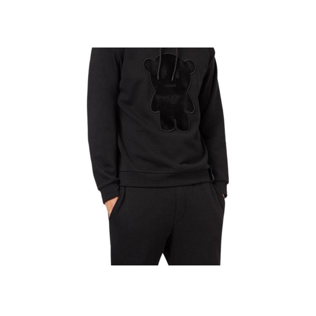 Emporio Armani Bear Pattern Hooded Sweatshirt Men tops Black 6G1MD8-1J36Z-0999