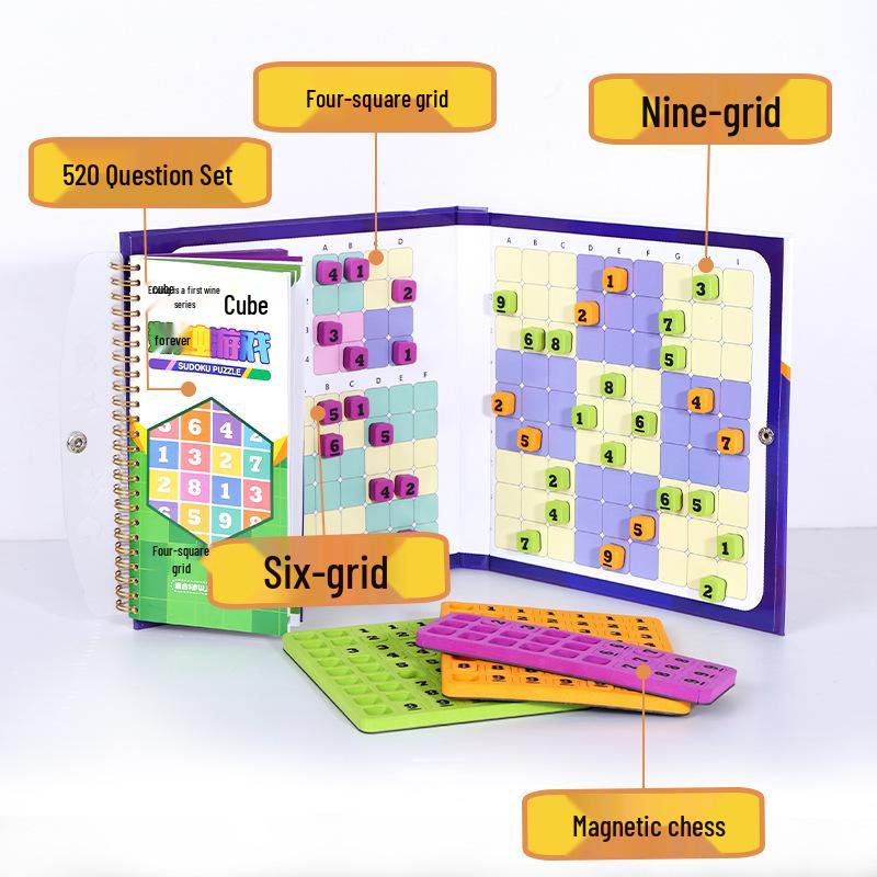 Magnetic Sudoku Cube: 520-Question Parent-Child Puzzle Game for Kids