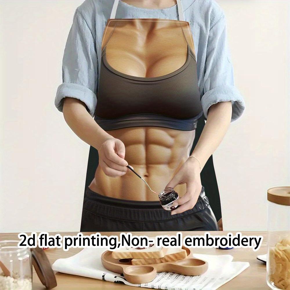 1pc Funny Print Apron / Durable Cooking & Gardening Apron / Cafe, Grill / Stylish Female-Friendly
