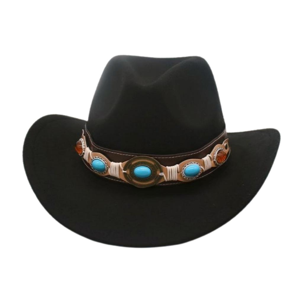 Premium Ethnic Style Tibetan Grassland Stage Performance Top Hat Retro Jazz Elegant Jazz Hat