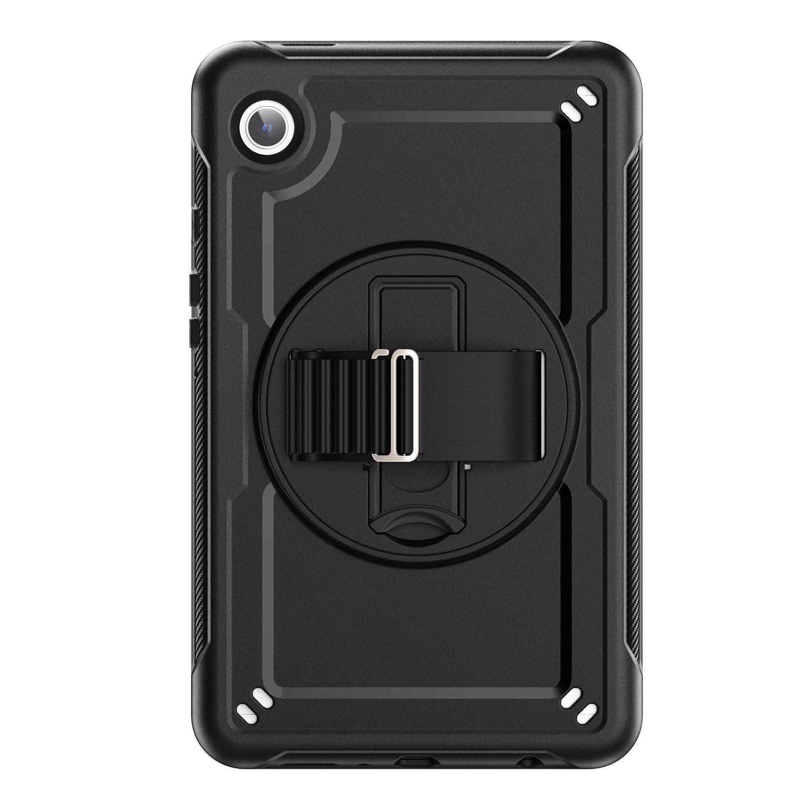 

For Samsung Galaxy Tab A9 (SM-X110/SM-X115) Protective Case Kickstand Hand Strap Tablet Cover Black