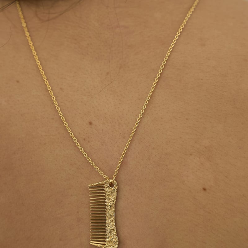 

ahjeong Comb Rough Texture Neaklace. Gold free