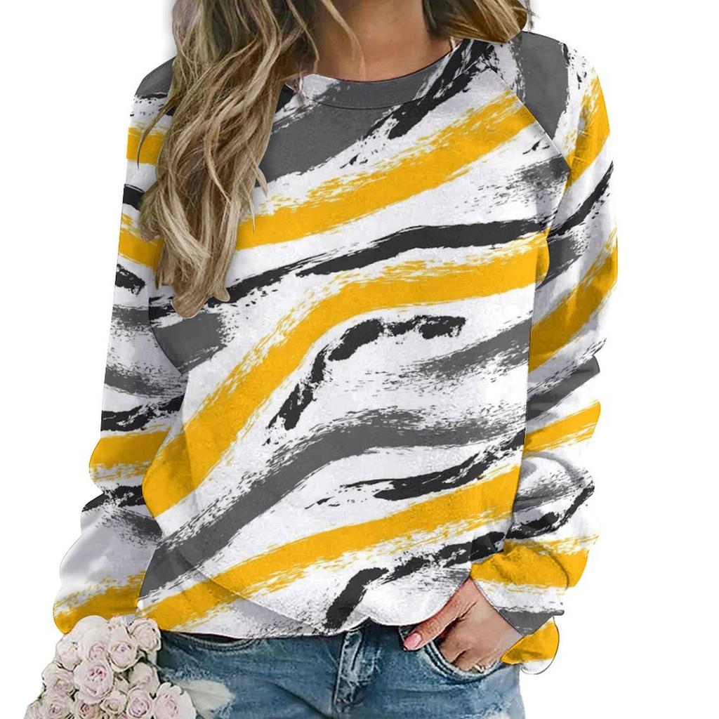 Abstrakte Pinsel-Hoodies Rosa und Orange Koreanische Mode Oversized Hoodie Damen Langarm Y2k Muster Lässige Sweatshirts