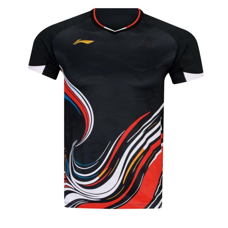 Li Ning Badminton Competition Collection Badminton Jersey Unisex Black AAYW043-1 L