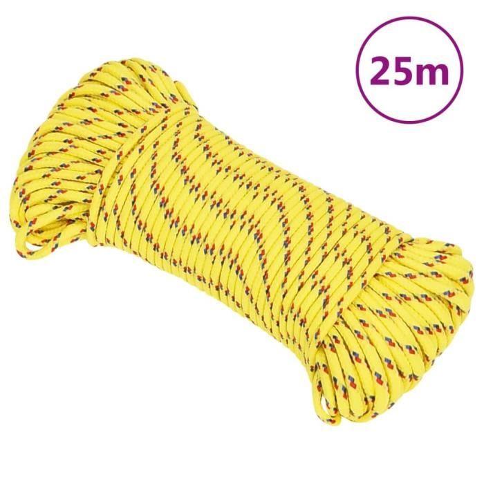 152592 vidaXL Boat Rope Yellow 4 Mm 25 M Polypropylene