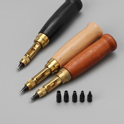 DIY Automatic Multi-Head Leather Belt Hole Puncher Set, 6-Piece Rotary Punch Tool