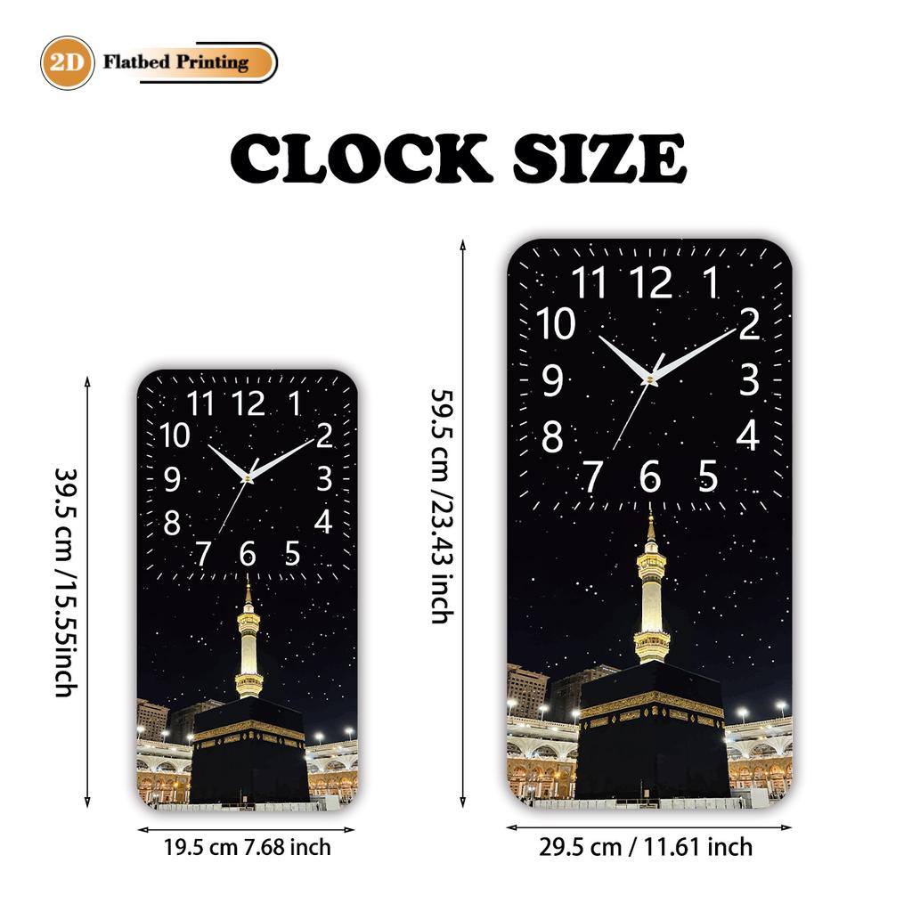 Muslim Style Architecture Pattern Clock Home Decor Atmosphere Wall Clock Islamic Design Living Room Decorative Hanging Clock