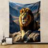 Majestic Lion in Mountain Landscape Patterned Tapestry Decorative Wall Hanging, Home Bedroom Living Room Decor