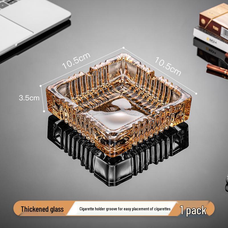 Crystal Glass Ashtray: Elegant, Fly-Repellent Design for Home or Office