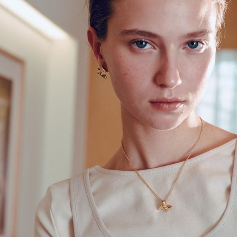 YUSOWA TWIN BARCHAN NECKLACE (GOLD)