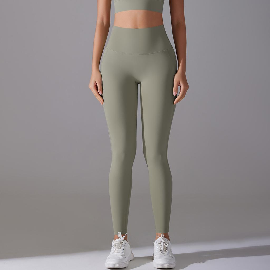 New no-wear underwear, no embarrassment line, high waist tight nude nine-point pants, sports running fitness high elastic yoga pants