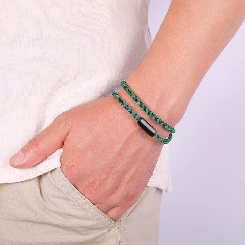 Fashion Wrap Cotton Rope Bracelet Men Bangles Sproty Chain Link Male Charm Bracelet Women Jewelry