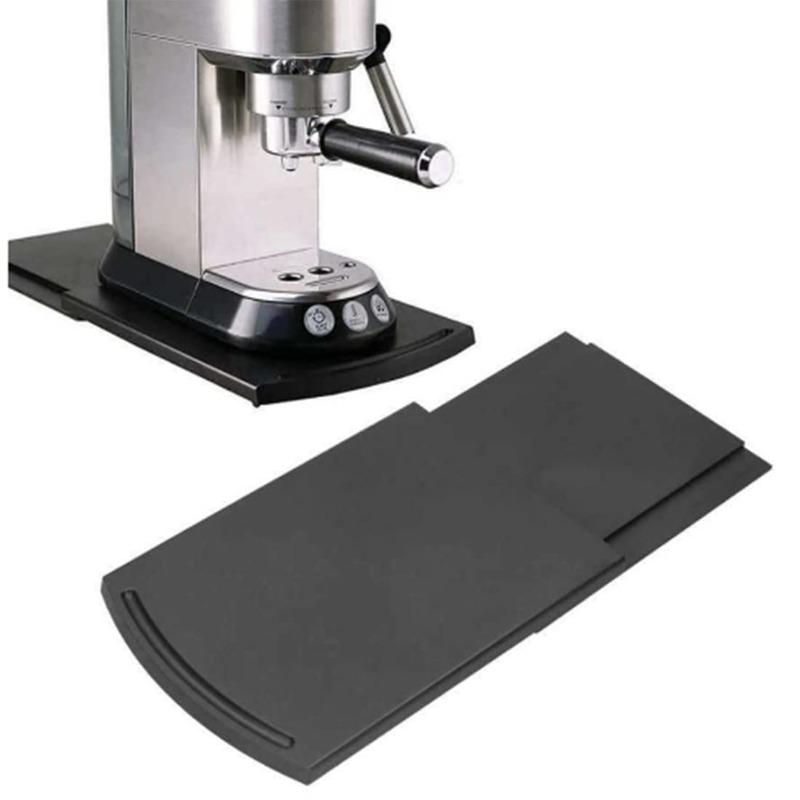 1Pcs Storage Mat Kitchen Sliding Coffee Tray Mat Black Under Cabinet Appliance Coffee Maker Toaster Kitchen Countertop