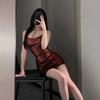 Sexy Lingerie Suspenders Shiny Nightclub Wrapped Dress Female Uniform Nightdress