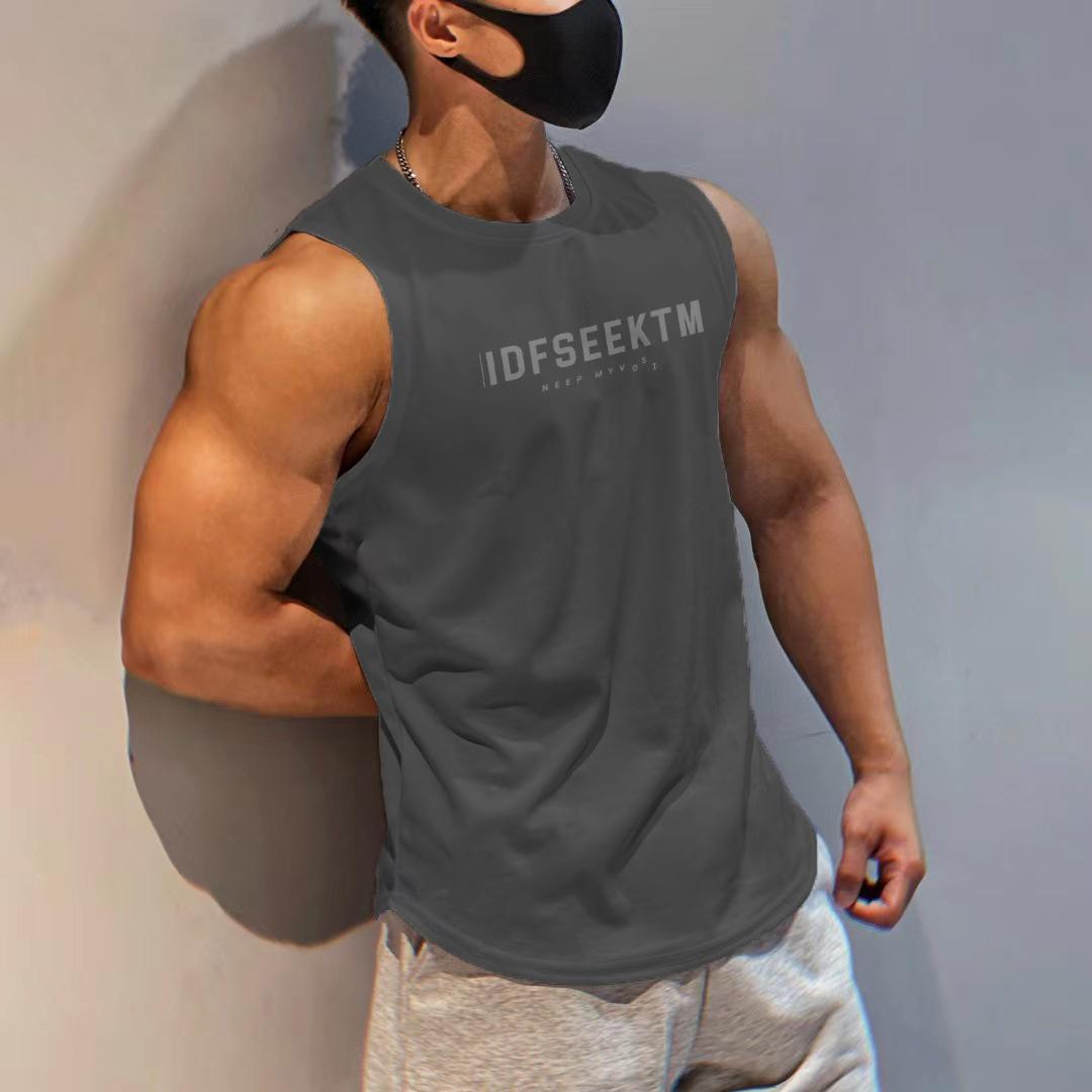 

Мужская мода спортивные майки повседневные безрукавки футболка мужской спортивный жилет 5XL серый