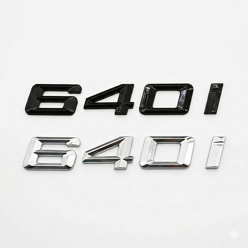 3D Hochglanz Schwarz Chrom 630i 640i 650i Heckklappen Emblem Buchstaben Abzeichen Aufkleber für BMW 6er Reihe E63 F06 F12 Auto Styling Zubehör