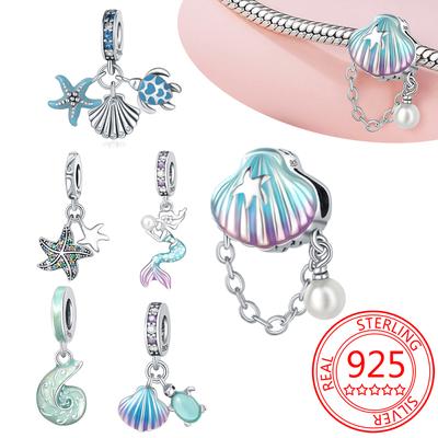 Pandantiv Charm Shell Sirena de Mare de Cupru Mărgele Potrivite pentru Charm-uri Brățară Originală Pentru Femei Realizare Bijuterii