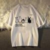 Japanese Cute Rabbit Pattern Women Summer Short Sleeve Shirt Summer CasualStreetwear Lady Clothes Tee Printing Top