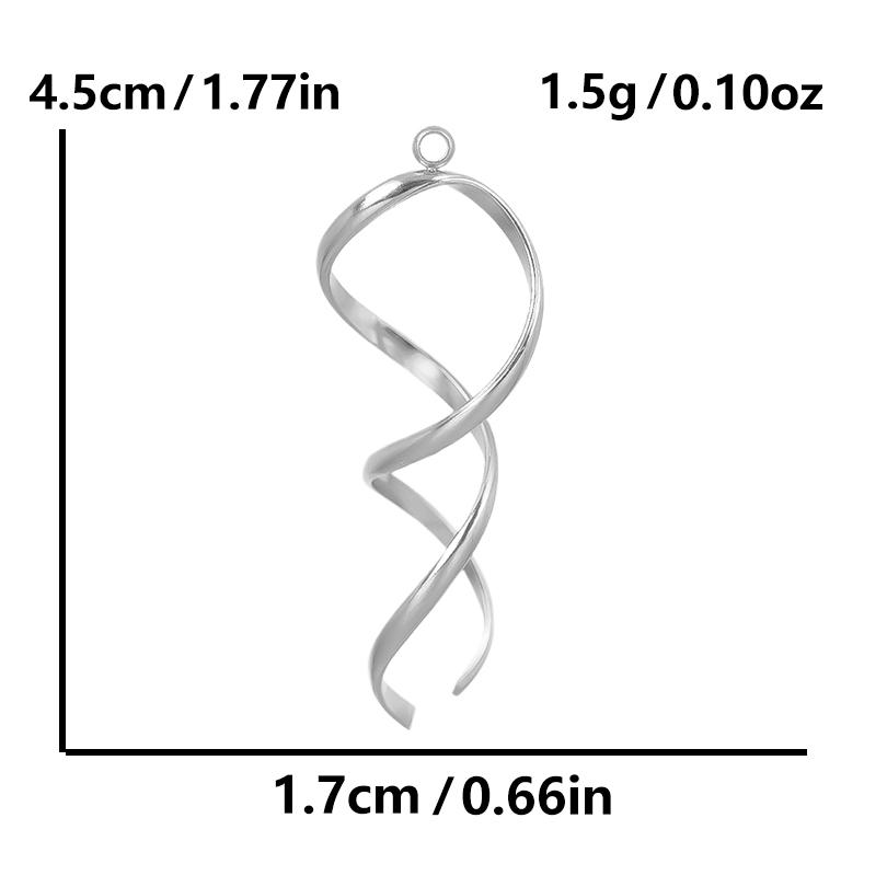 6pcs Minimally Curved Lines Vintage Stainless Steel Charms For Jewelry Making Supplies Handmade Earrings Necklace Pendant Charm