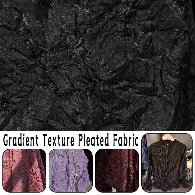50x117cm Gradient GlassTexture Pleated Fabric Creative Modeling Reconstruction Designer Fabric For Diy Sewing Dress Pants Hanfu