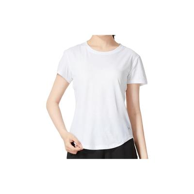 Solid Crew Neck Short Sleeve T-Shirt Women Tops White 1373399-100