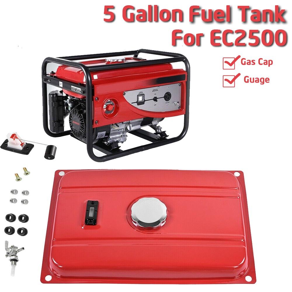 Red 5 Gallon Tank Generator 5 Gallon Gas Fuel Tanks Filter Cap Gauge Valve Petcock Universal For EC2500 Gasoline Engine Parts Galao