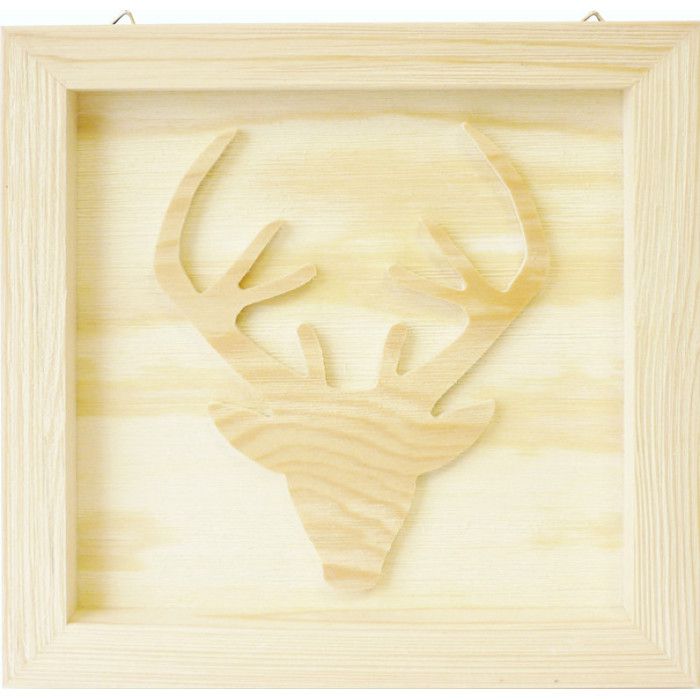 Tableau en bois Renne 20,5cm