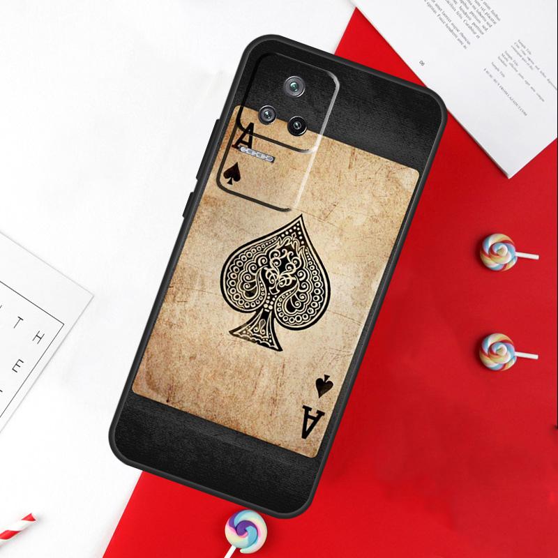 Ace of Spades Poker Card Cover For Xiaomi 14T 11T 12T 13T Pro 13 14 15 Ultra POCO X7 Pro X3 X5 X6 F5 F6 M6 Pro Case