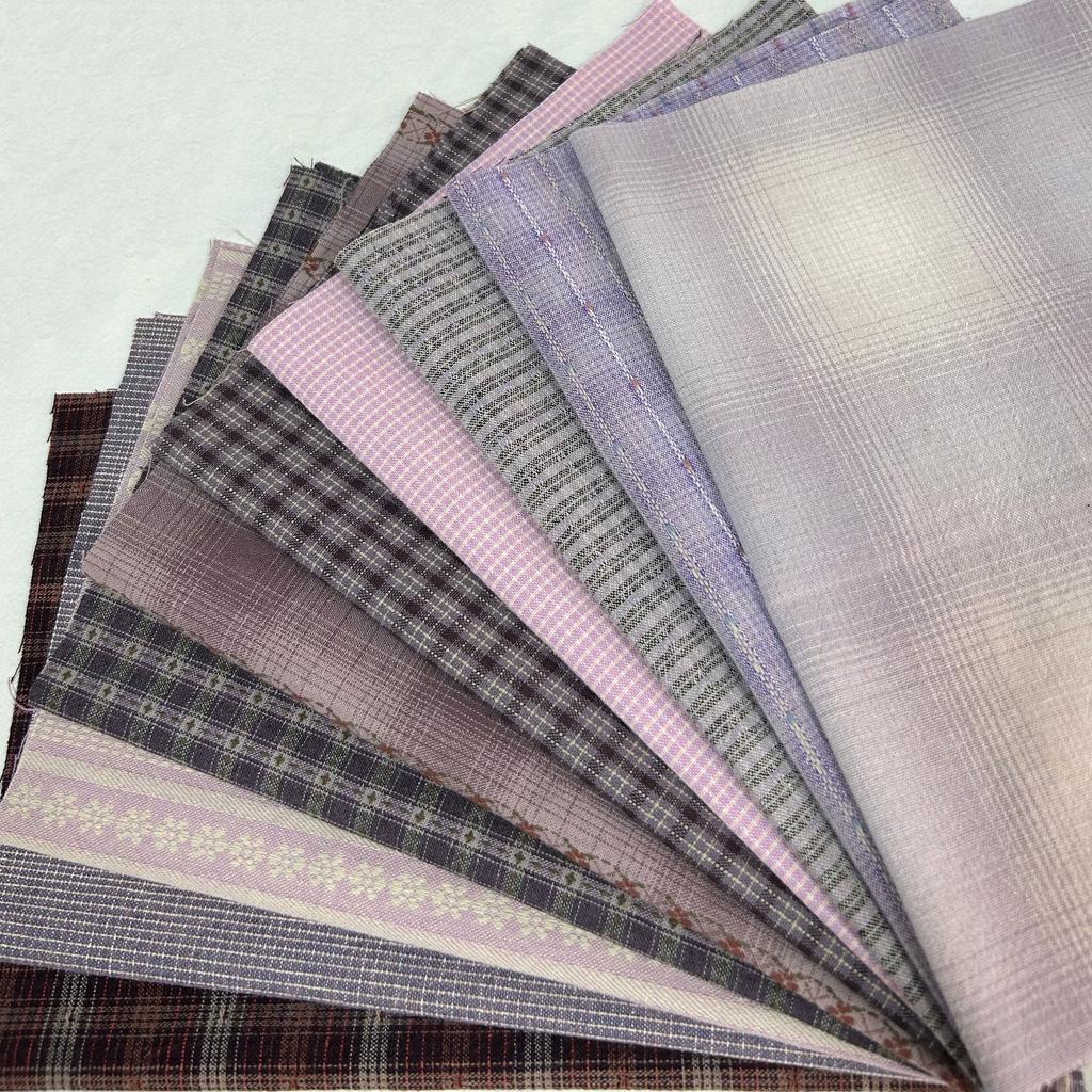 Japanese Yarn-Dyed Cotton Fabric, 10 Pieces, 24x33cm, Patchwork, Handbags, Dolls, Quilting, Handicrafts, Sewing Fabric
