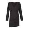 Women's Autumn And Winter Fashionable Casual Solid Color V-neck Waist Long Sleeve Dress