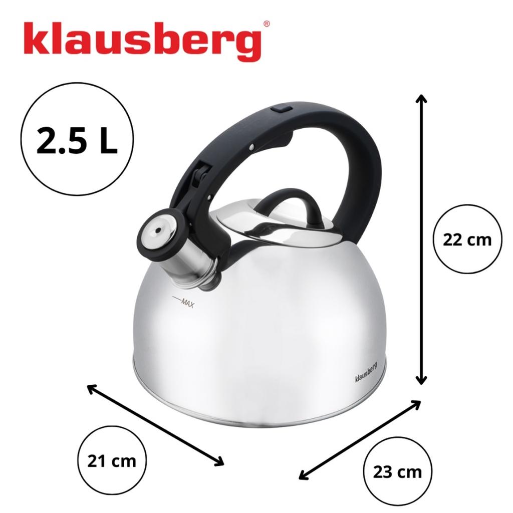 Czajnik Stalowy Z Gwizdkiem 2,5L Klausberg Kb-7910