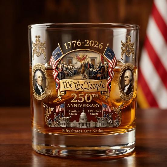 Commemorative Whiskey Glass Handcrafted History Themed Wine Glass for Stability Decorative Collectible Glass Gift for Collectors & Bourbon Lovers