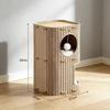Cat Scratching Post With Multistory Cat House Made Of Polyester And Felt For Indoor Play