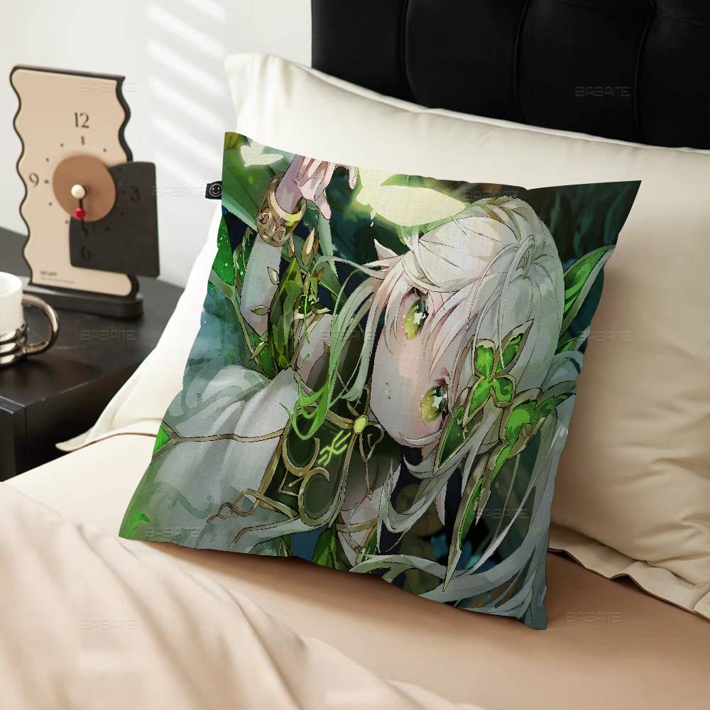 Genshin Impact Kawaii Anime Nahida Cushion Cover Polyester Sofa Cushions Decorative Throw Pillows Home Decoration Pillowcover