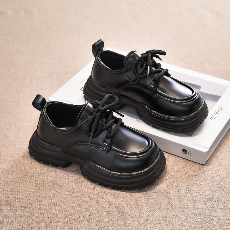 Children's Leather Shoes Black Girl School Uniform Performance Shoes Thick Bottom Versatile Kids Causal Princess Mary Jane Shoes