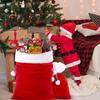 Large Christmas Santa Sack Red Velvet Santa Claus Bags Candies Goodie Wrapping Sack Drawstring Christmas Present Gift Pouch