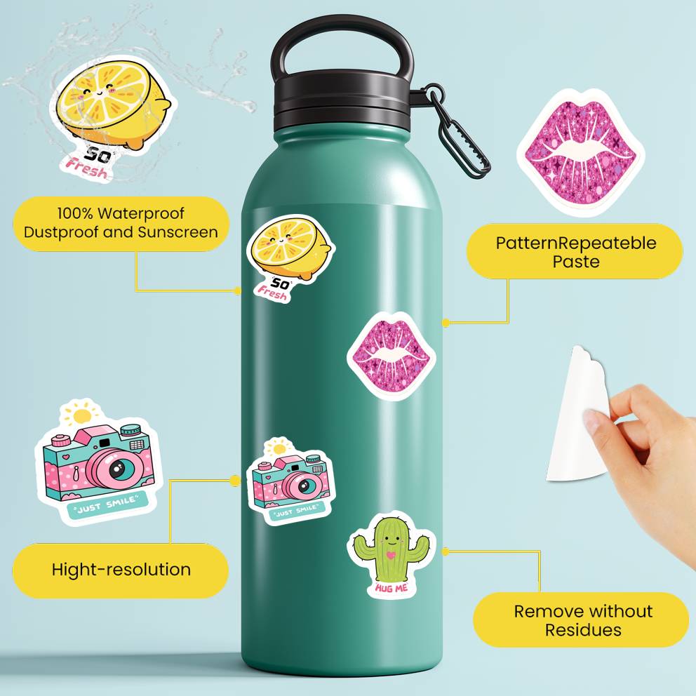 35pcs-50pcs Cartoon Positive Messages Stickers Whimsical Cuteness Overload  Stickers  Stickers For DIY Phone