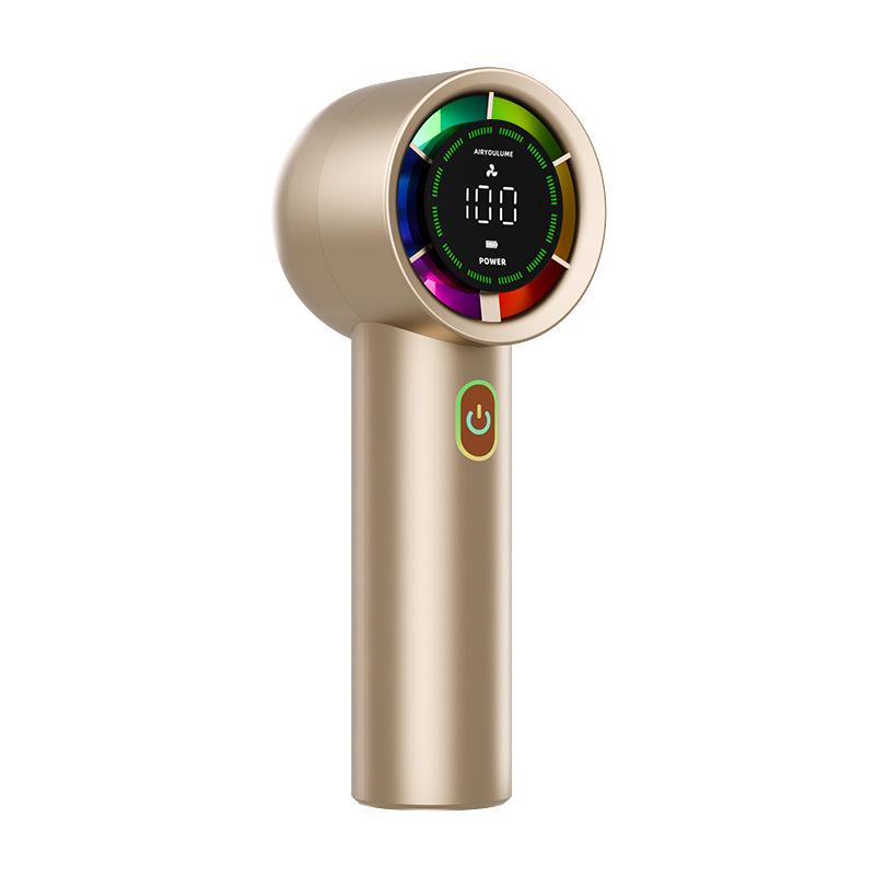

2026 High-Speed 100-Speed Fan: Colorful Digital Display Handheld & Desktop Ice Feeling Fan for Indoor and Outdoor Use 167*60*62 золотий/шампанського