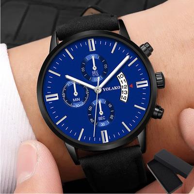 Fashion Quartz Leather Men's Watch Casual Business Men's Date Men's Watch Gift